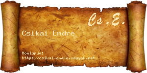 Csikai Endre névjegykártya